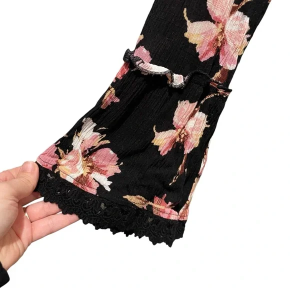 American Rag Floral Black Lace Trim Long Sleeve Dress Women’s Size XXL - Picture 5 of 9